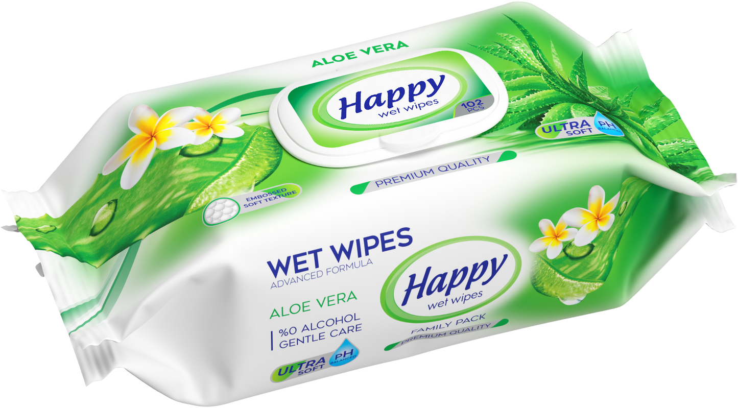 Diverse geuren vochtige doekjes - 5 x 102 stuks (totaal 510 vochtige doekjes) | Reliëf doekjes