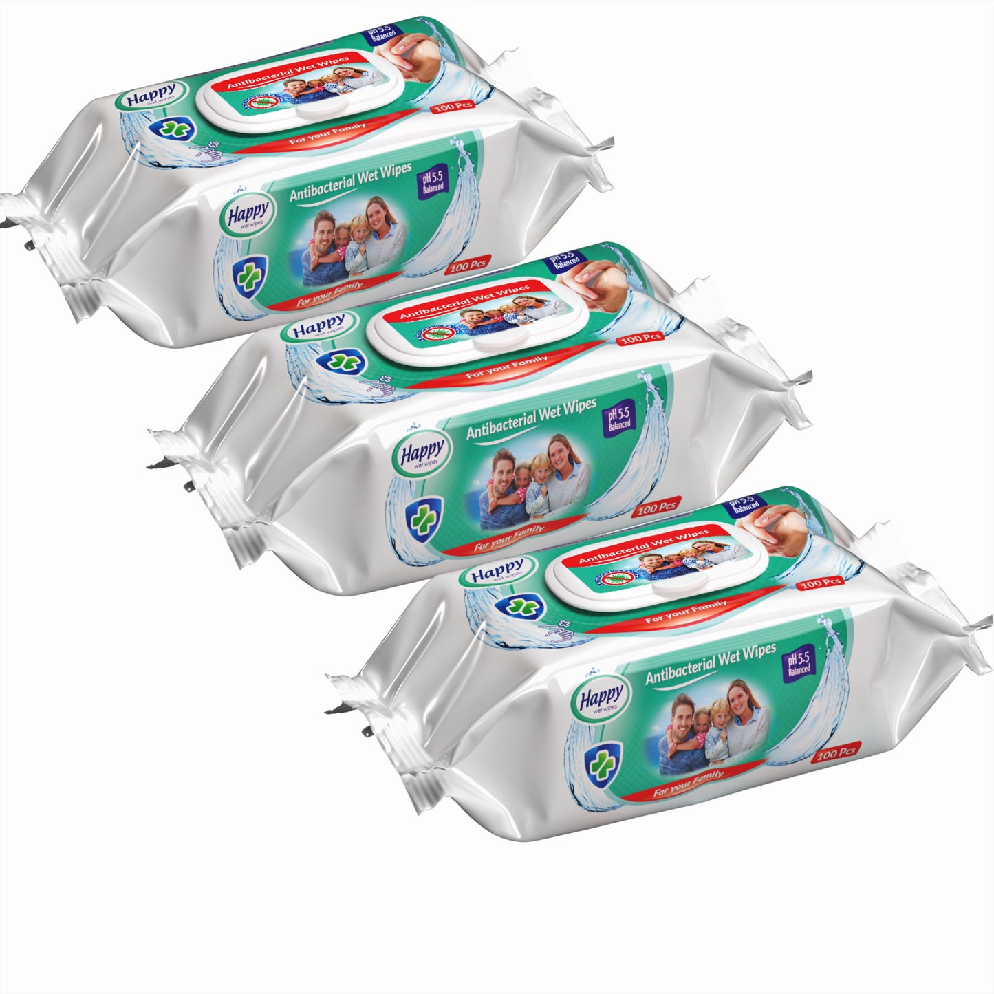 Antibacteriële vochtige doekjes - 3 x 100 stuks (totaal 300 vochtige doekjes)