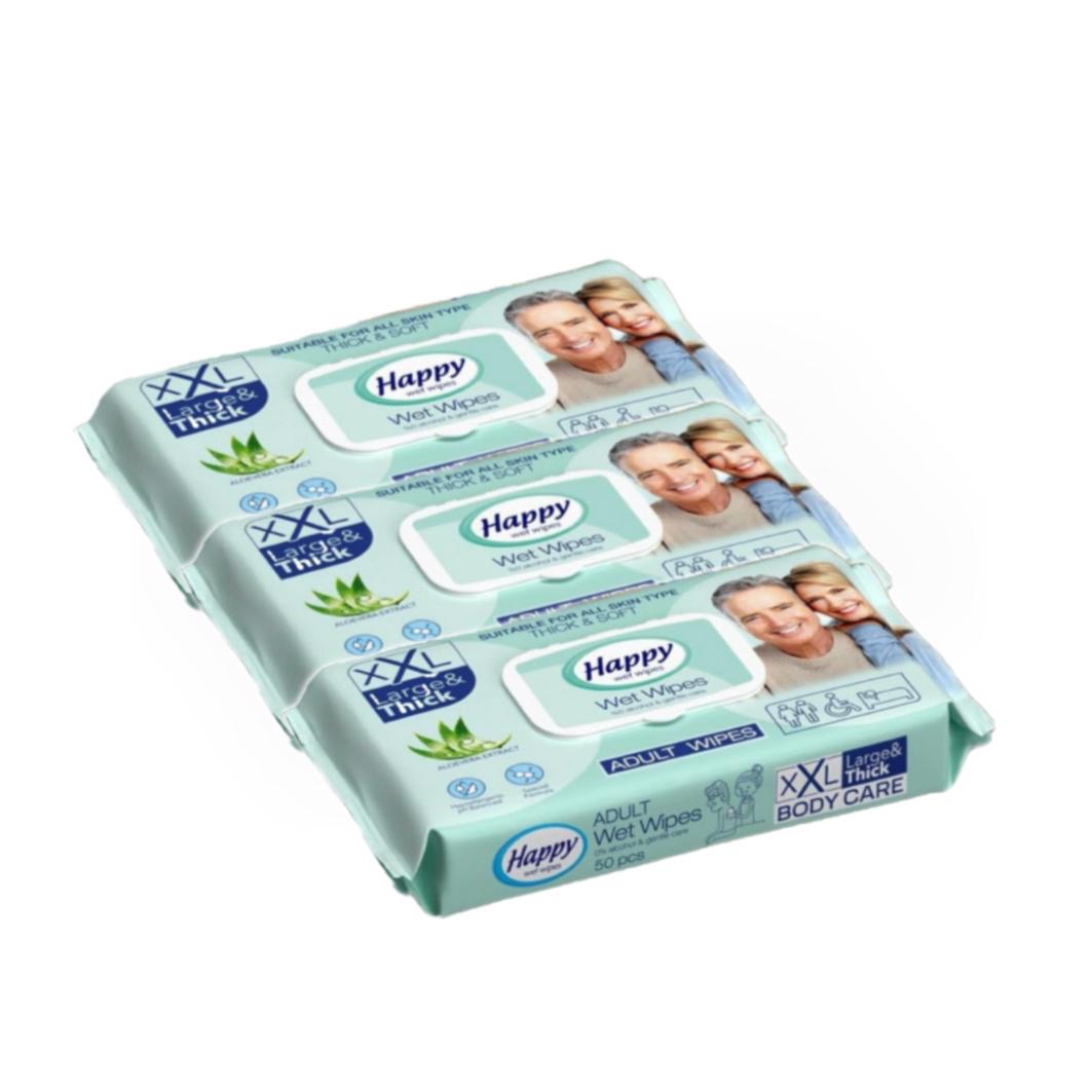 Adult Wet Wipes - 3 x 50 stuks (totaal 150vochtige doekjes) | PH 5.5 gebalanceerd